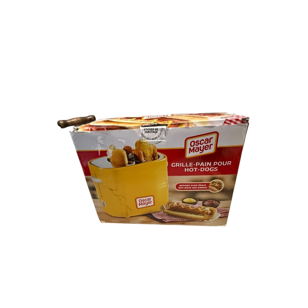Oscar Mayer Pop-Up Hot Dog Toaster Yellow Retro Kitchen Appliance Two Slot.